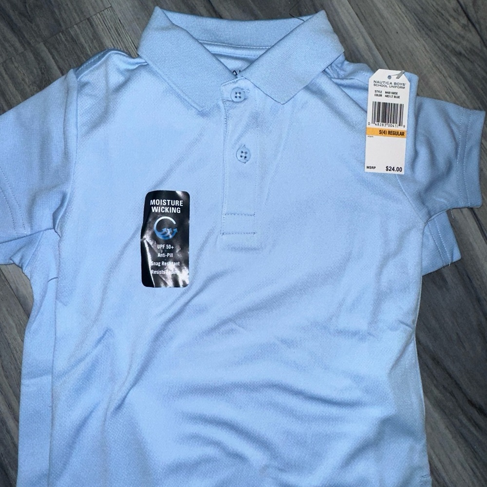 Nautica Boys School Uniform Moisture Wicking Polo Size 4 Regular